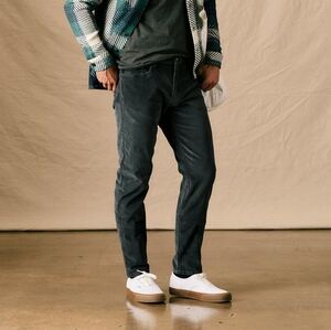 Flint And Tinder Charcoal Grey Stretchy Tapered 365 Corduroy Pant 33x30